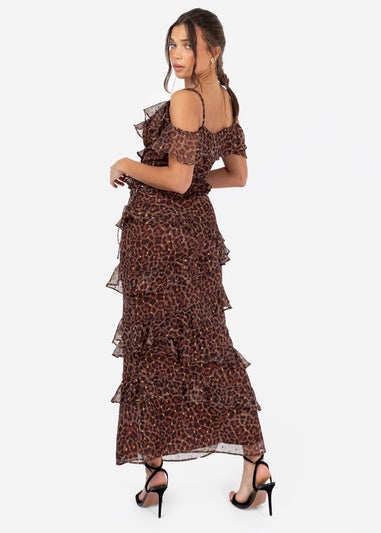 Anaya With Love Brown Animal Print Maxi Skirt