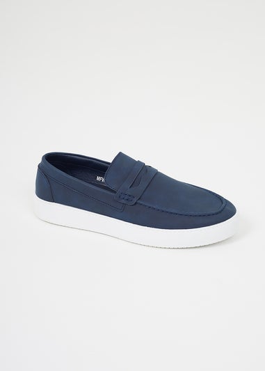 Brave Soul Navy Faux Suede Loafers