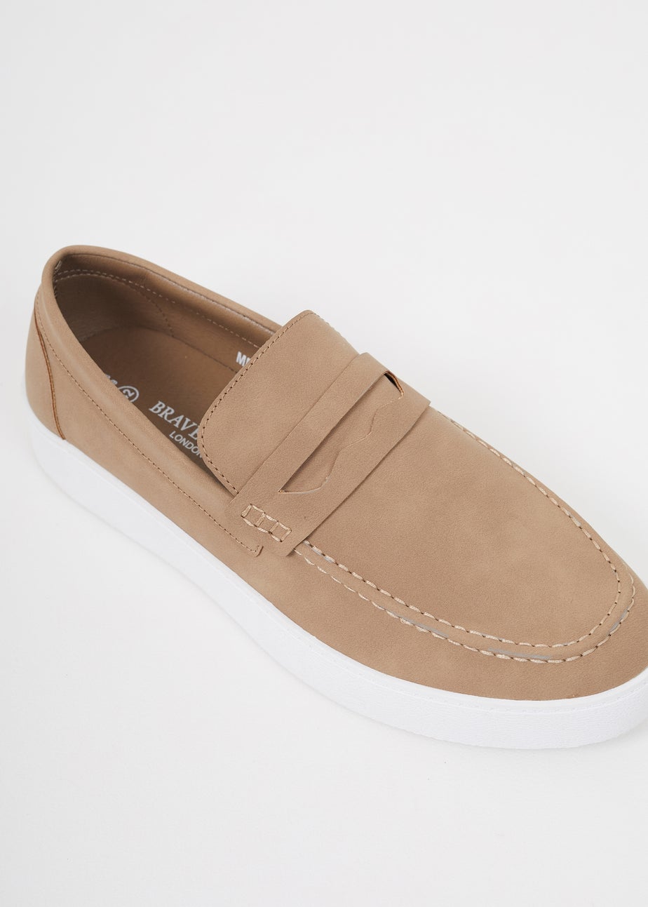 Brave Soul Taupe Faux Suede Loafers