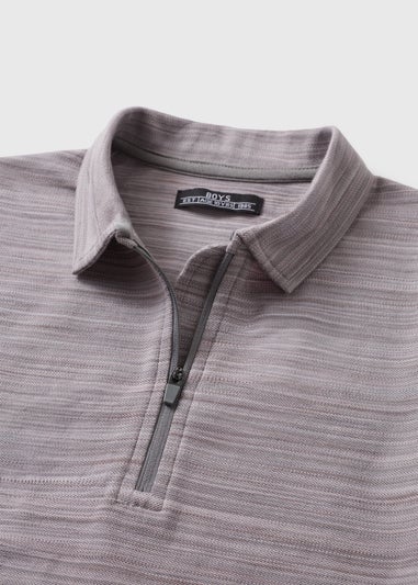 Boys Grey Space Dye Polo Shirt (7-15yrs)