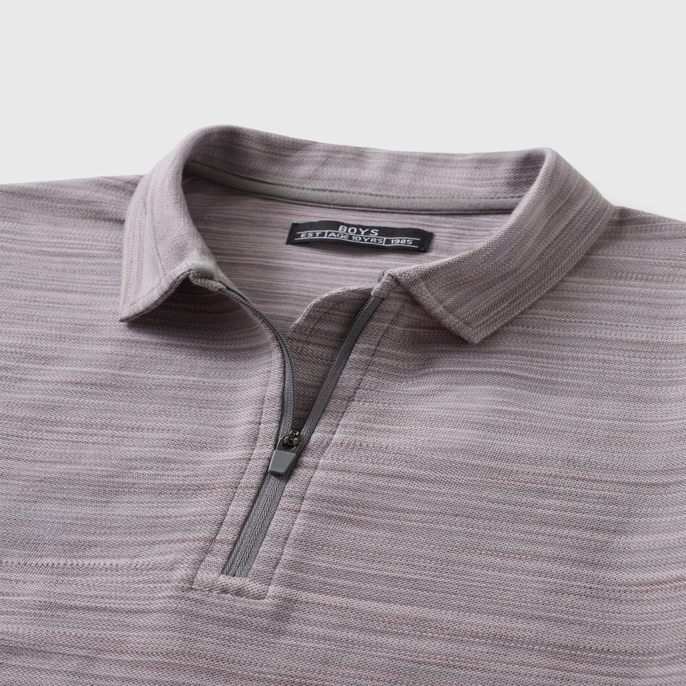 Boys Grey Space Dye Polo Shirt (7-15yrs)