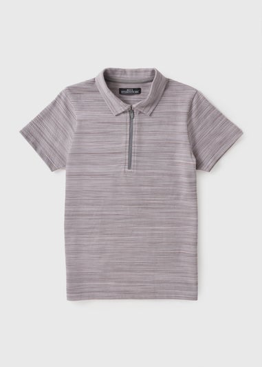Boys Grey Space Dye Polo Shirt (7-15yrs)
