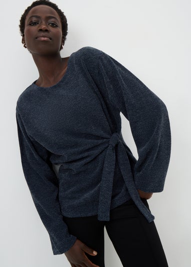 Navy Knot Long Sleeve Top