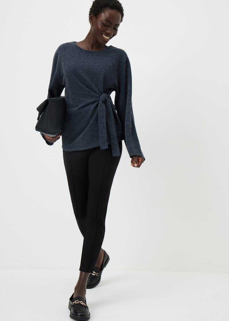 Navy Knot Long Sleeve Top