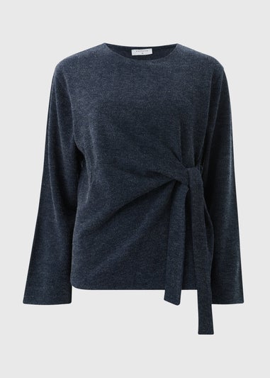 Navy Knot Long Sleeve Top