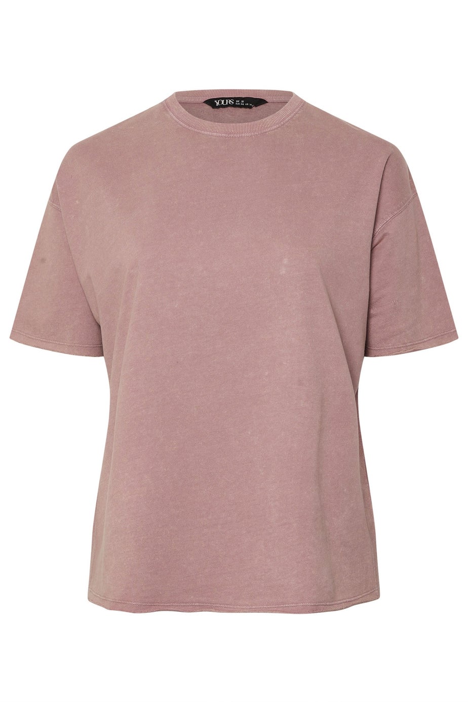 Yours Curve Pink Acid Wash Oversized Sweat T-Shirt
