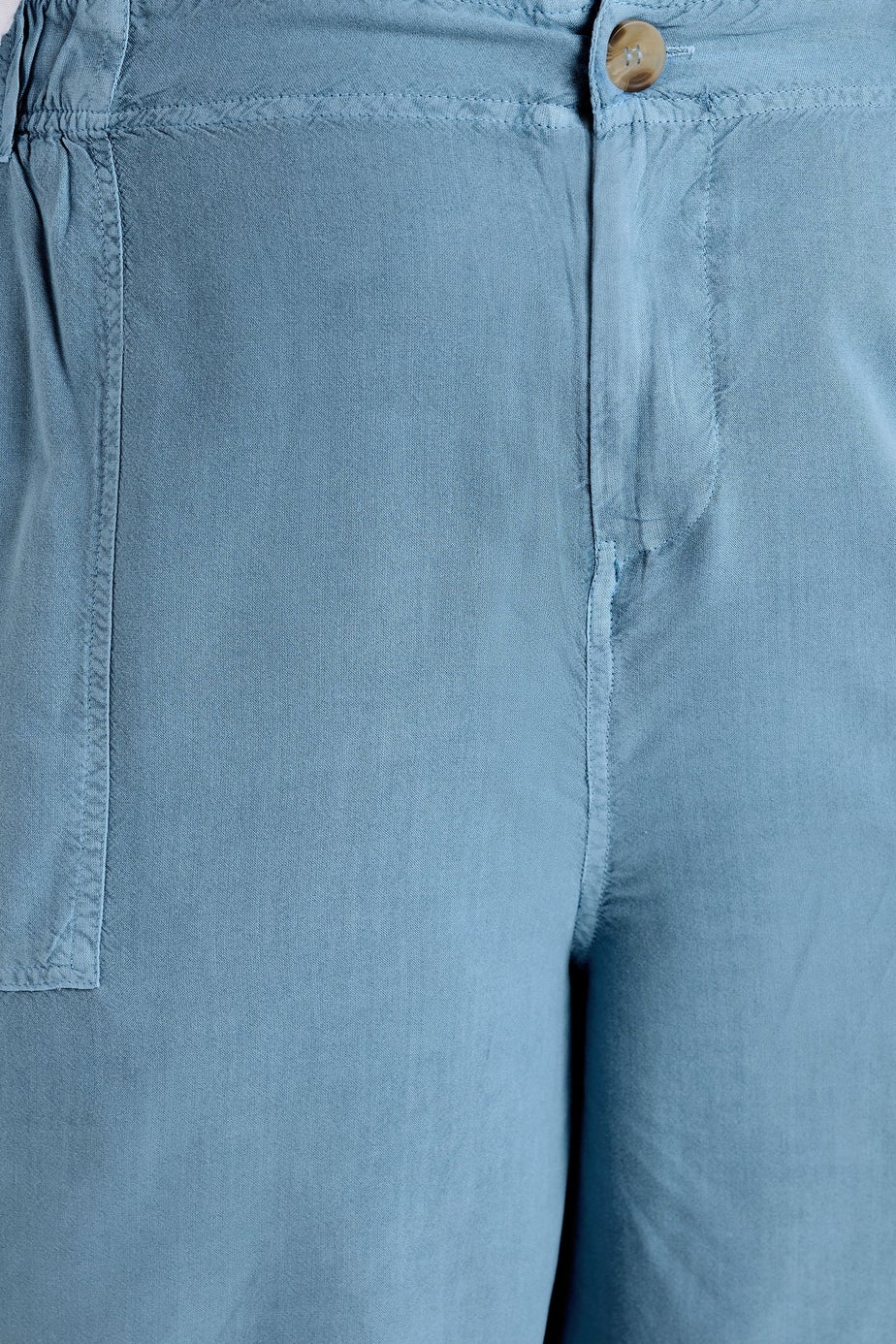 Yours Curve Light Blue Chambray Pull On Shorts