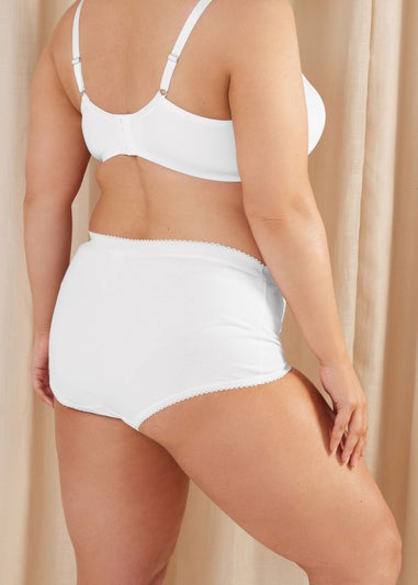 Yours 5 Pack Curve Multi Coloured Blue Pastel Cotton High Waisted Full Briefs