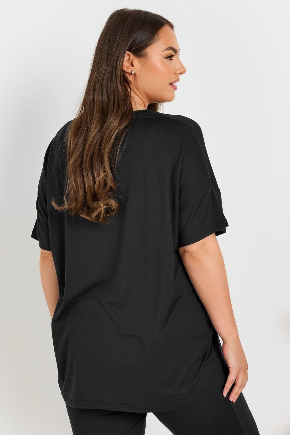Yours Curve Black Forever Wild Soft Touch Pyjama Top