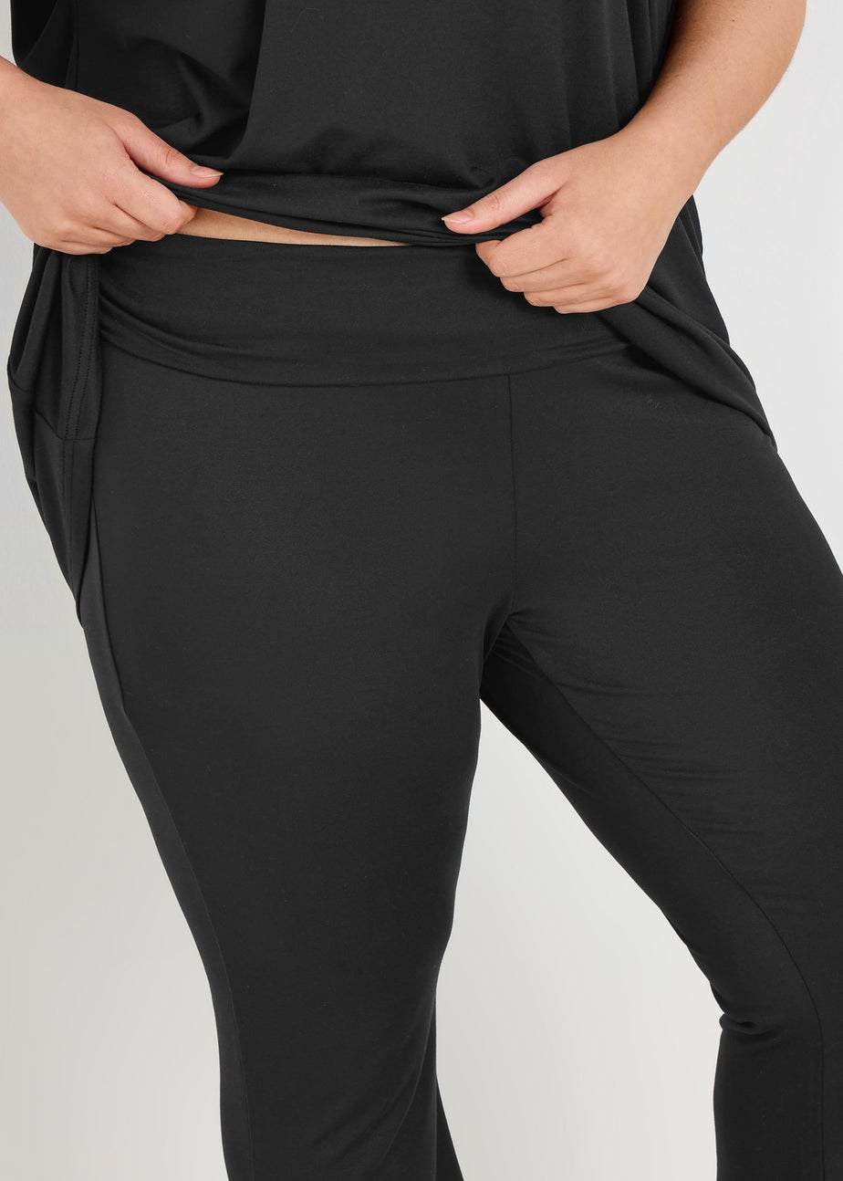 Yours Curve Black Flare Pyjama Bottoms