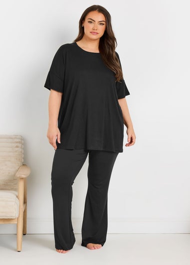 Yours Curve Black Flare Pyjama Bottoms