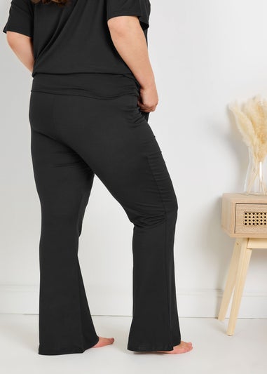 Yours Curve Black Flare Pyjama Bottoms