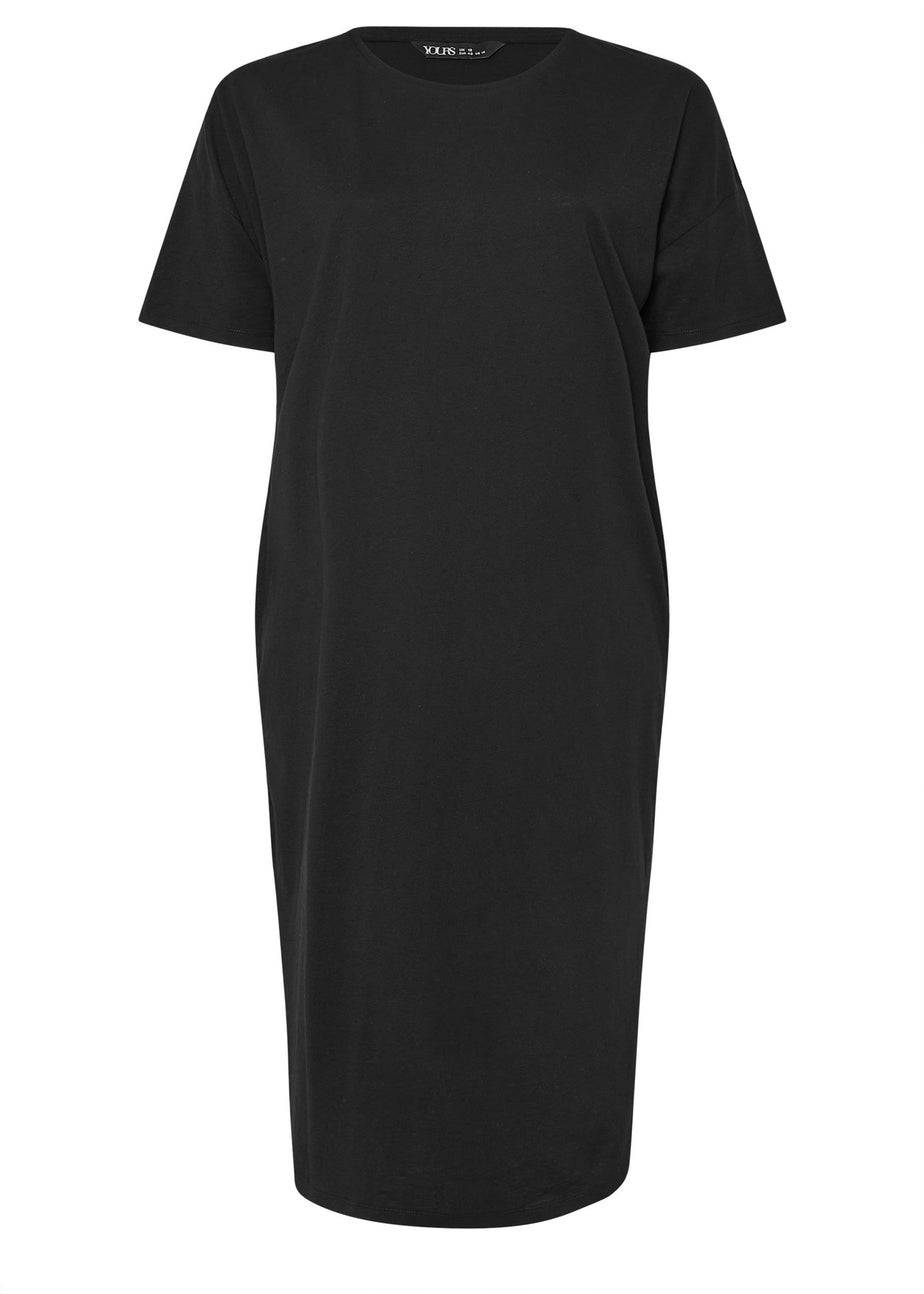 Yours Curve Black Oversized Pocket Detail Midi Dress