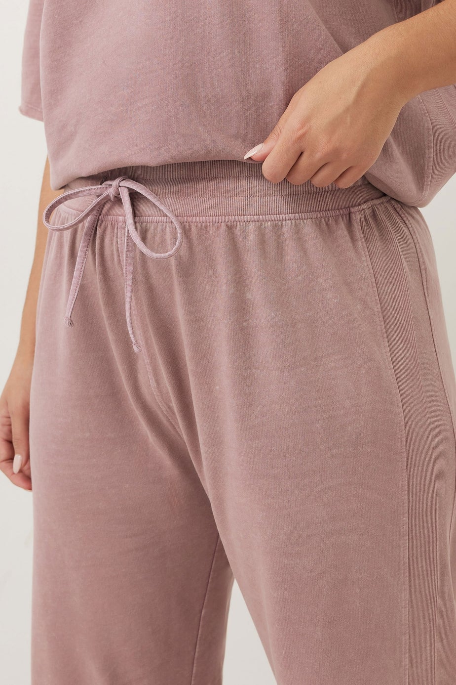 Yours Curve Pink Acid Wash Wide Leg Joggers