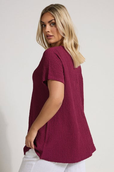 Yours Curve Dark Pink Textured Swing Top