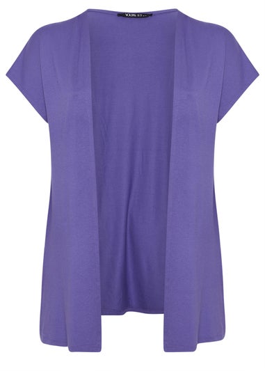 Yours Curve Purple Grown On Sleeve Jersey Cardigan