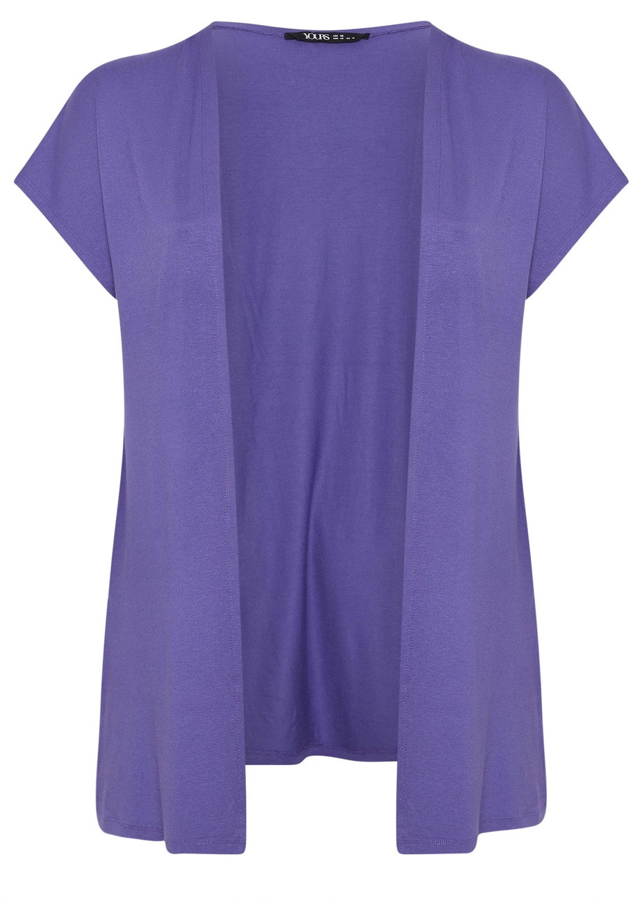 Yours Curve Purple Grown On Sleeve Jersey Cardigan