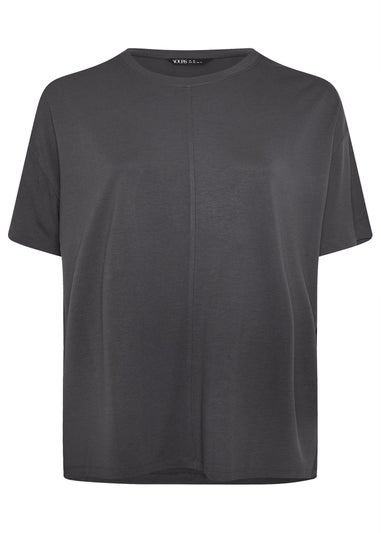 Yours Curve Charcoal Grey Heavyweight Oversized T-Shirt