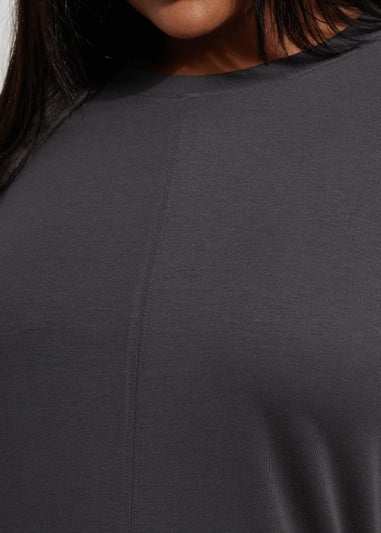 Yours Curve Charcoal Grey Heavyweight Oversized T-Shirt