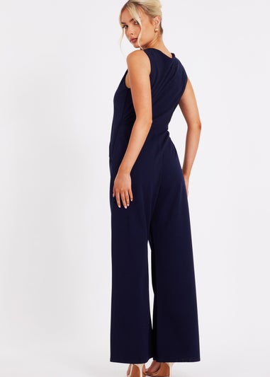 Quiz Navy Waistcoat Jumpsuit