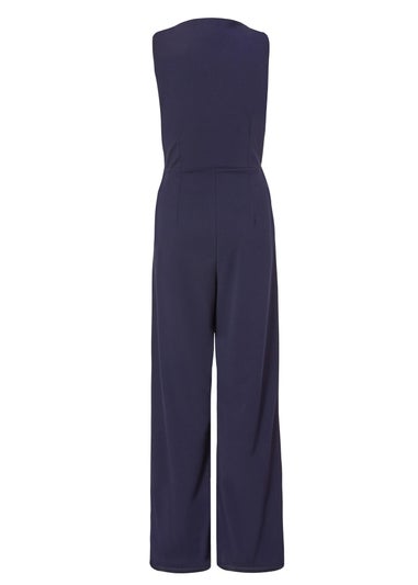 Quiz Navy Waistcoat Jumpsuit