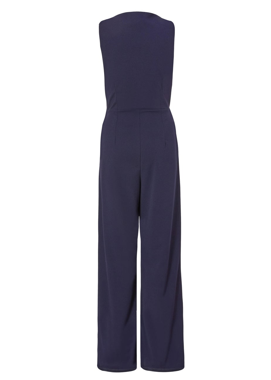 Quiz Navy Waistcoat Jumpsuit