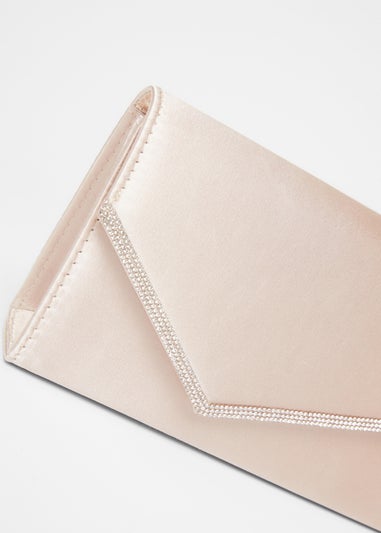 Quiz Cream Diamante Envelope Clutch