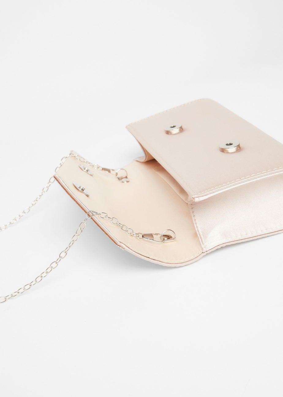 Quiz Cream Diamante Envelope Clutch