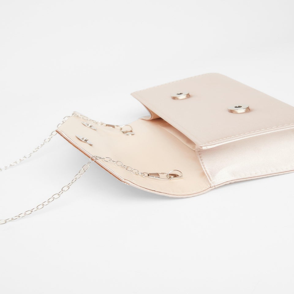 Quiz Cream Diamante Envelope Clutch