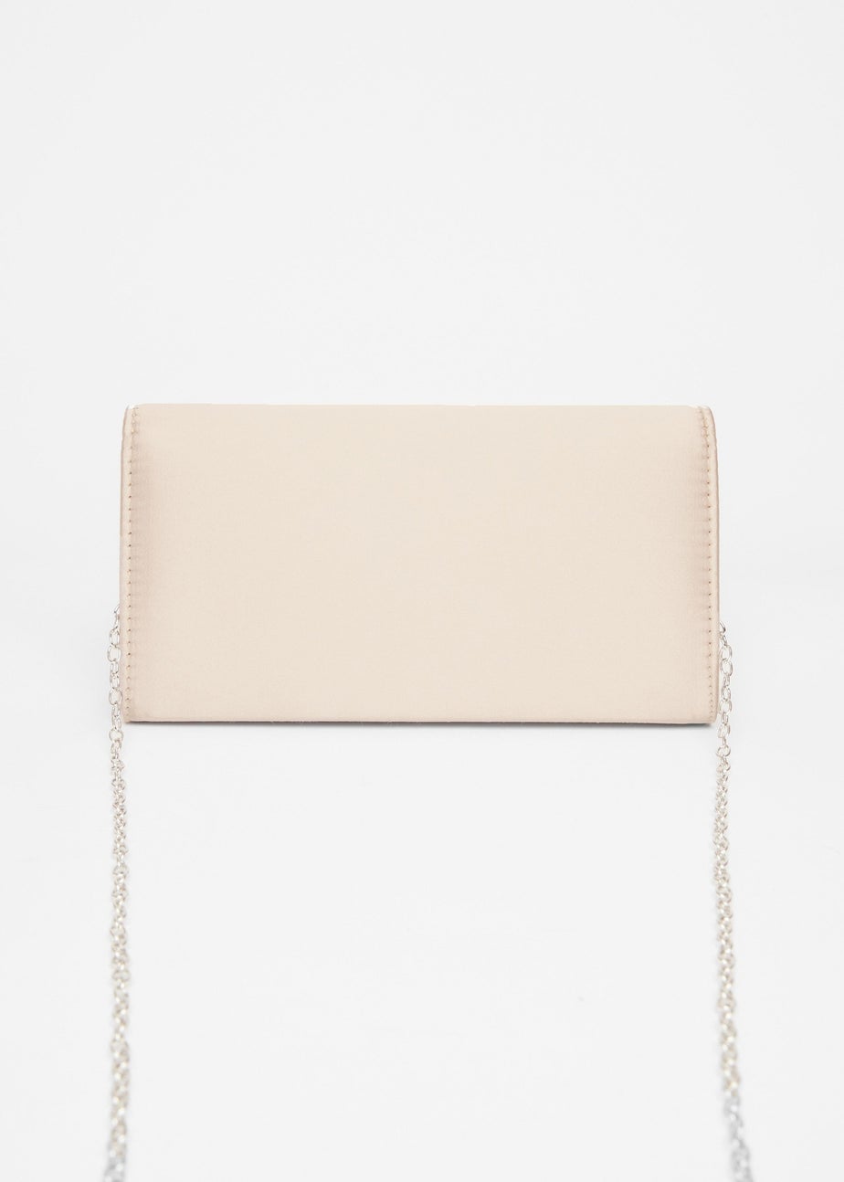 Quiz Cream Diamante Envelope Clutch
