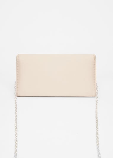 Quiz Cream Diamante Envelope Clutch