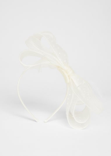 Quiz Cream Polka Dot Bow Fascinator