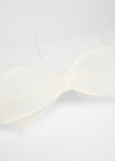 Quiz Cream Polka Dot Bow Fascinator