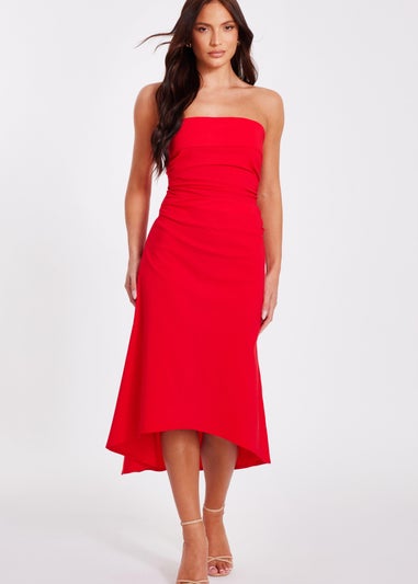 Quiz Red Bandeau Midi Dress