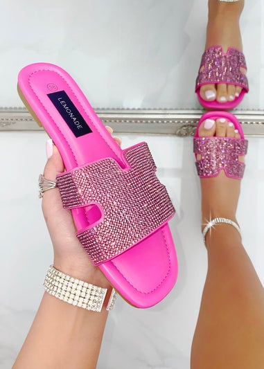 Love Lemonade Hot Pink Crystal Lush Halo Sliders