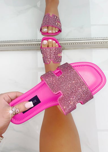 Love Lemonade Hot Pink Crystal Lush Halo Sliders