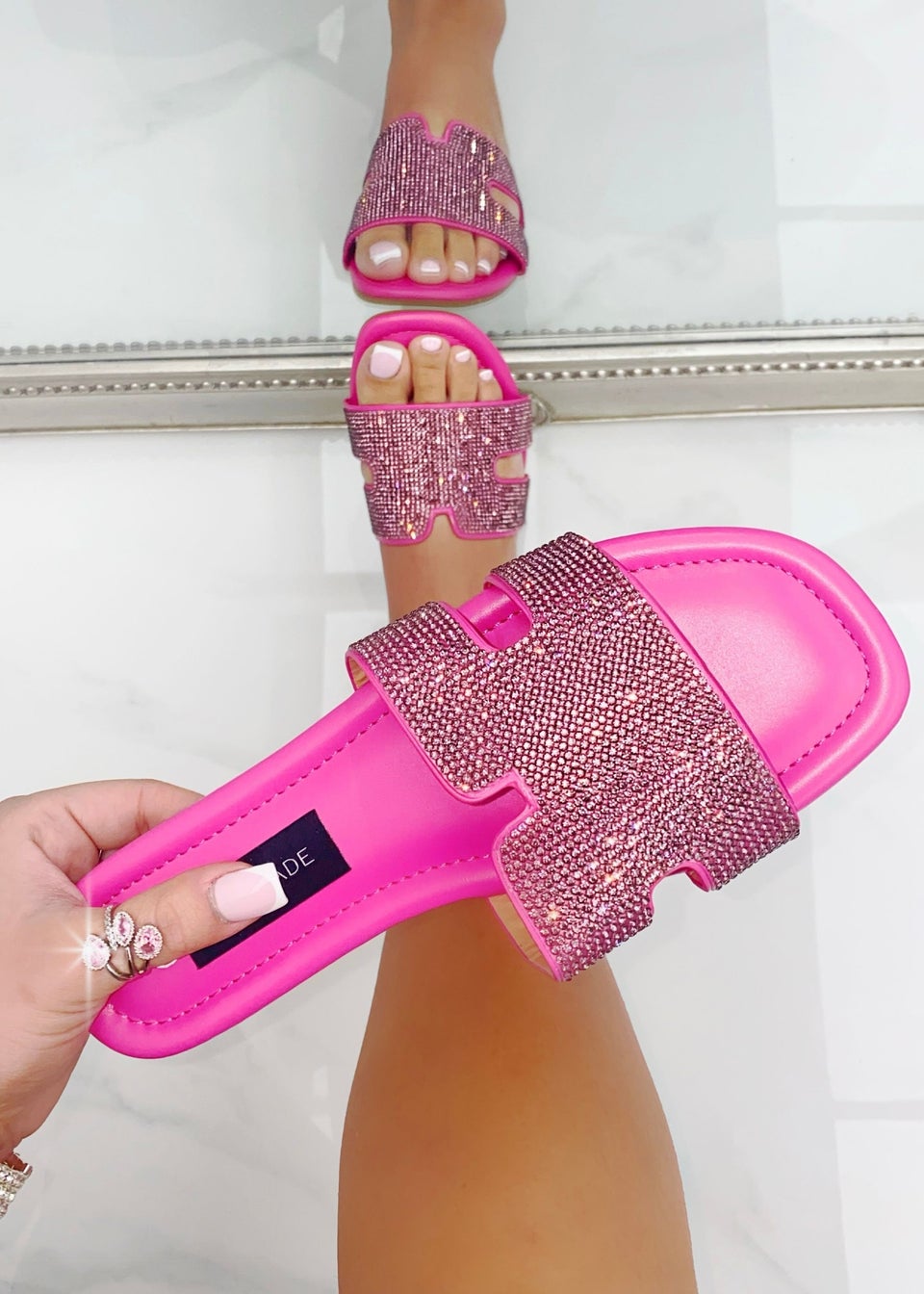 Love Lemonade Hot Pink Crystal Lush Halo Sliders