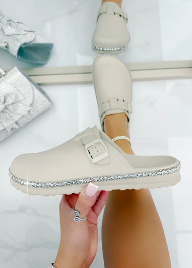 Love Lemonade Mocha Crystal Trim Luxe Lightweight Clogs