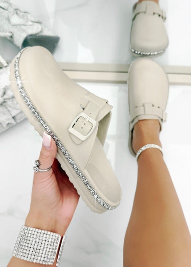 Love Lemonade Mocha Crystal Trim Luxe Lightweight Clogs