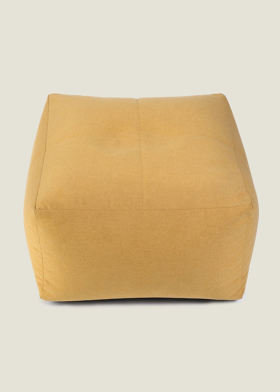 Kaikoo Ochre Square Slab With Top Quilting In Brushed Fabric