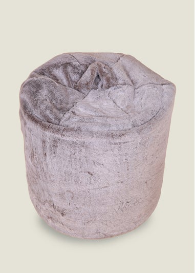 Kaikoo Soft Grey Fur Beanbag