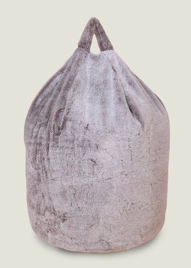 Kaikoo Soft Grey Fur Beanbag