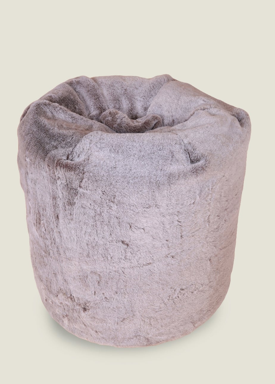 Kaikoo Soft Grey Fur Beanbag