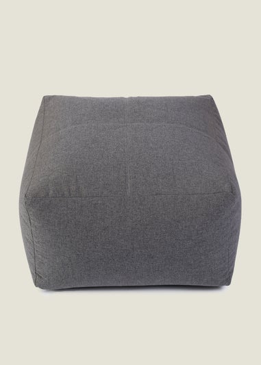Kaikoo Grey Square Blab With Top Quilting In Brushed Fabric