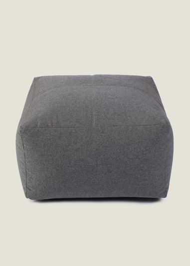 Kaikoo Grey Square Blab With Top Quilting In Brushed Fabric