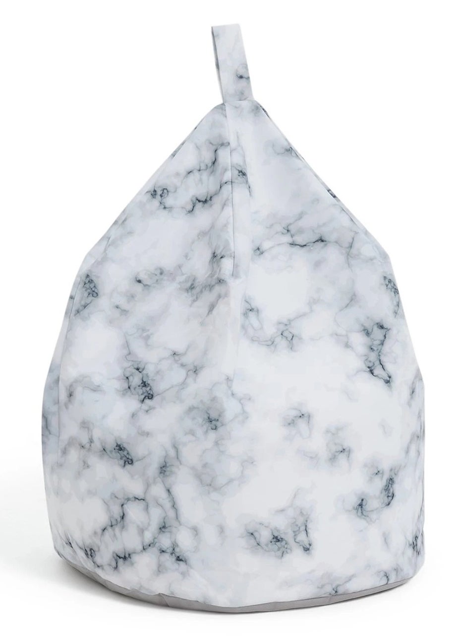 Kaikoo Grey Marble Print Kids Beanbag