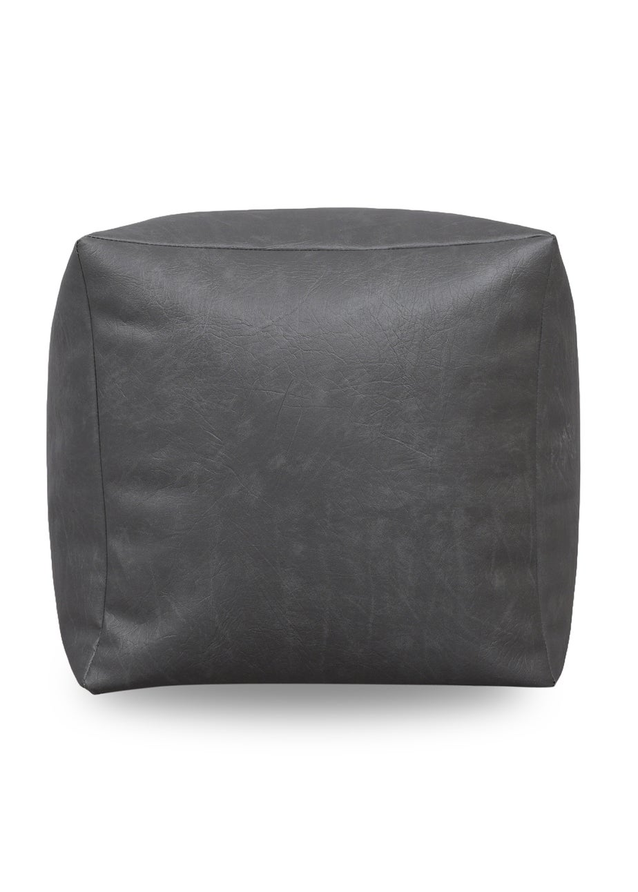Kaikoo Grey Faux Leather Cube