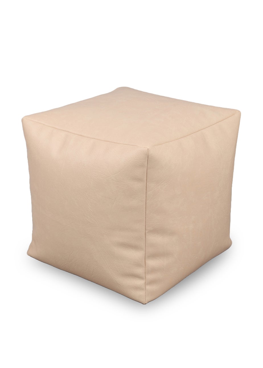Kaikoo Cream Faux Leather Cube