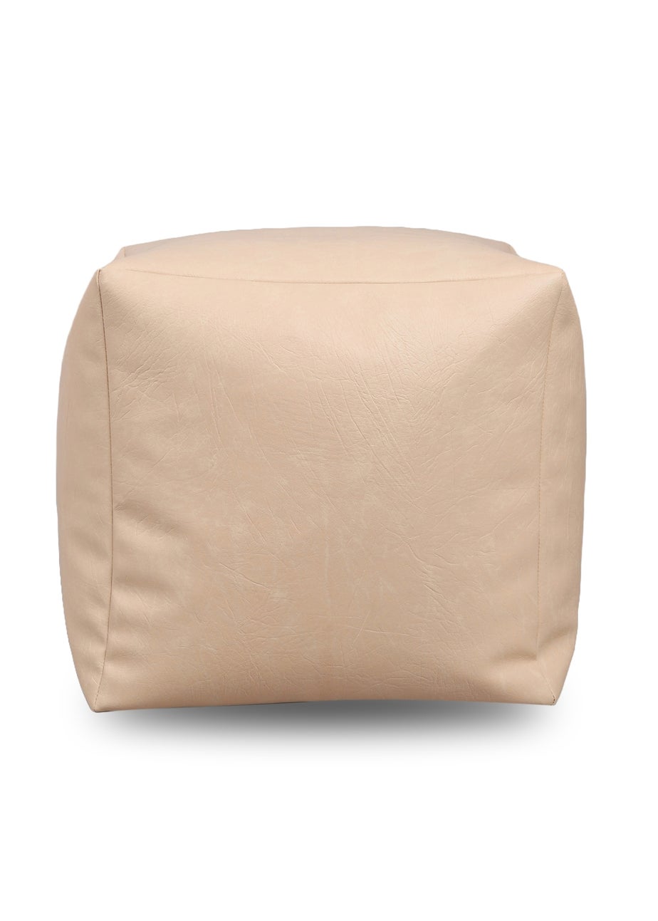Kaikoo Cream Faux Leather Cube