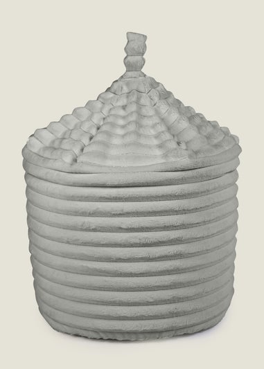 Kaikoo Grey Lazer Cut Fur Beanbag